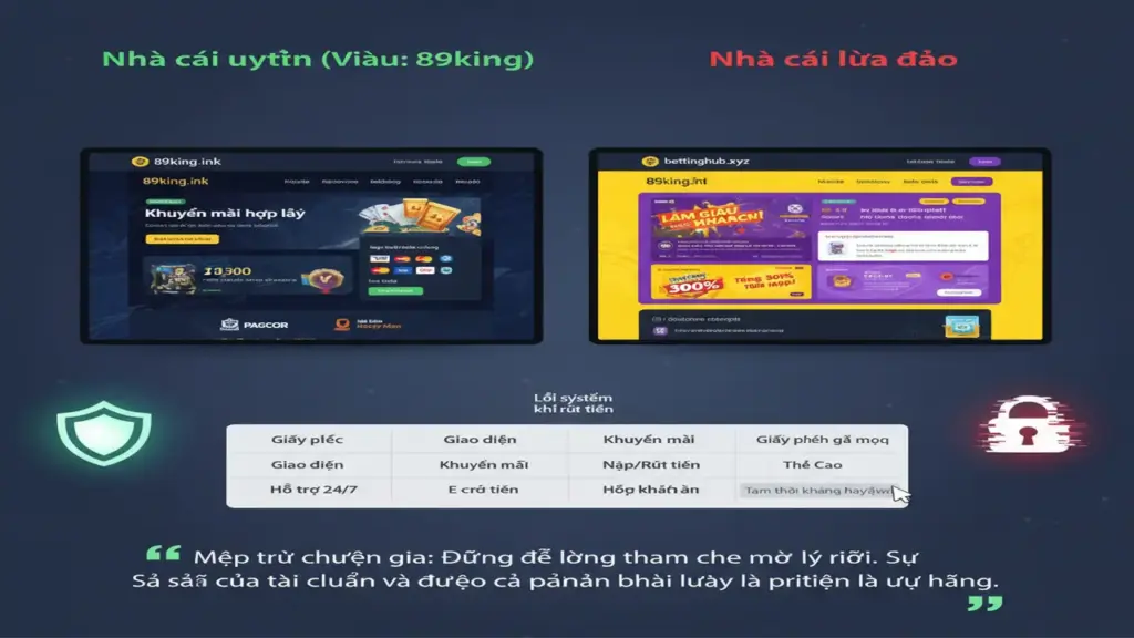Cách nhận biết nhà cái lừa đảo 89king